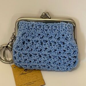 NWT Patricia Nash Specialty Woven Kiss-Lock Coin Purse Safflower Blue